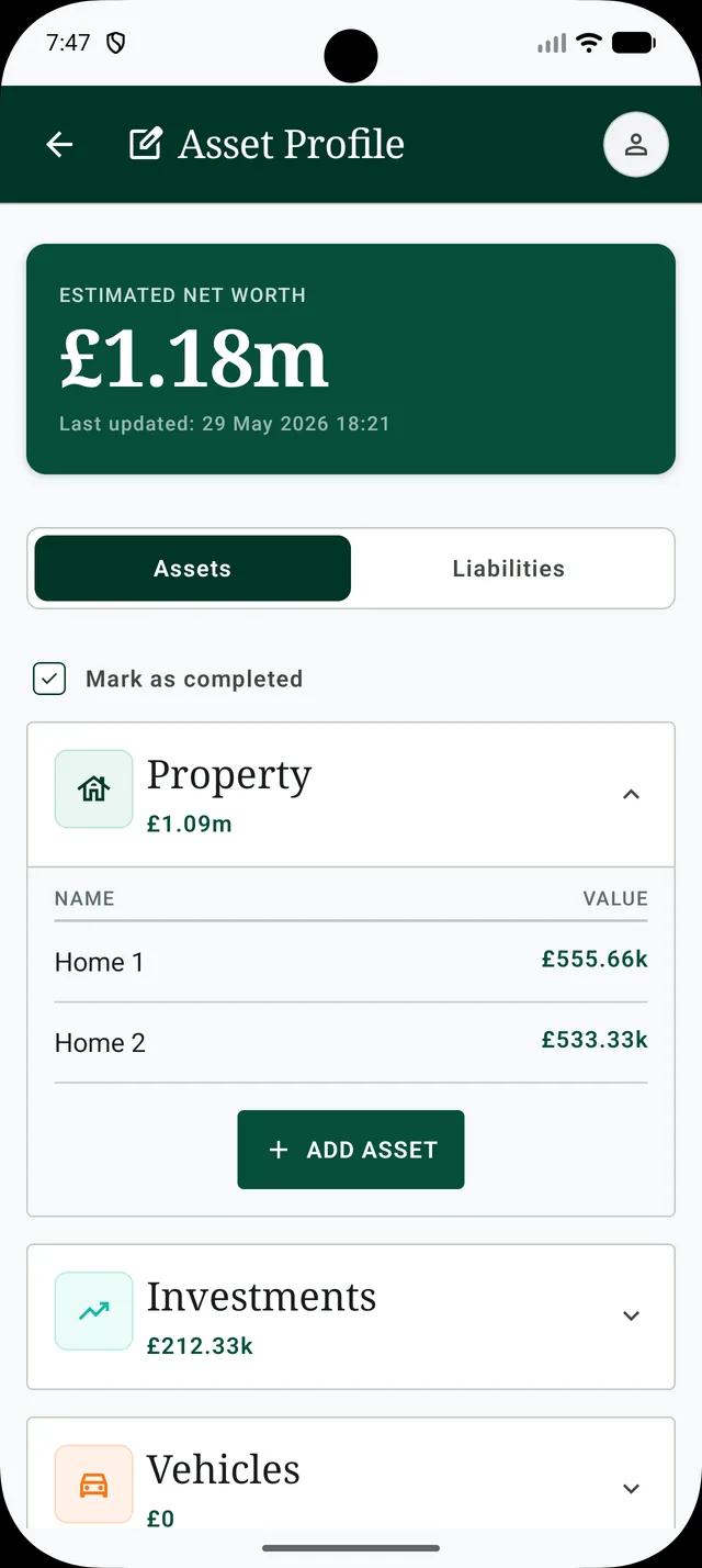 Asset Mapping Screen